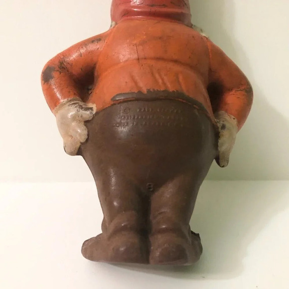 Vintage Walt Disney Snow White Dwarf Figurine Happy Sieberling Latex Figure - Picture 8 of 16